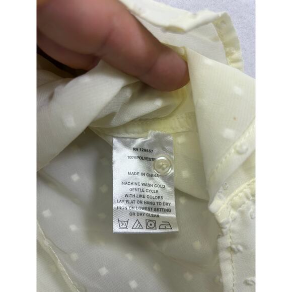 The Shirt - Ruffled Swiss Dot Blouse - Size Small - Elegant & Professional - Picture 8 of 9